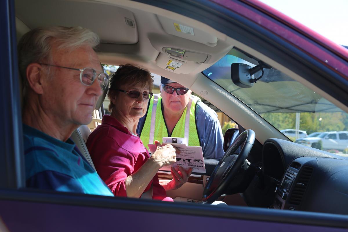 Older drivers in car