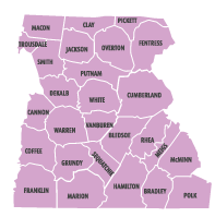 County Map of Cumberland Tennessee